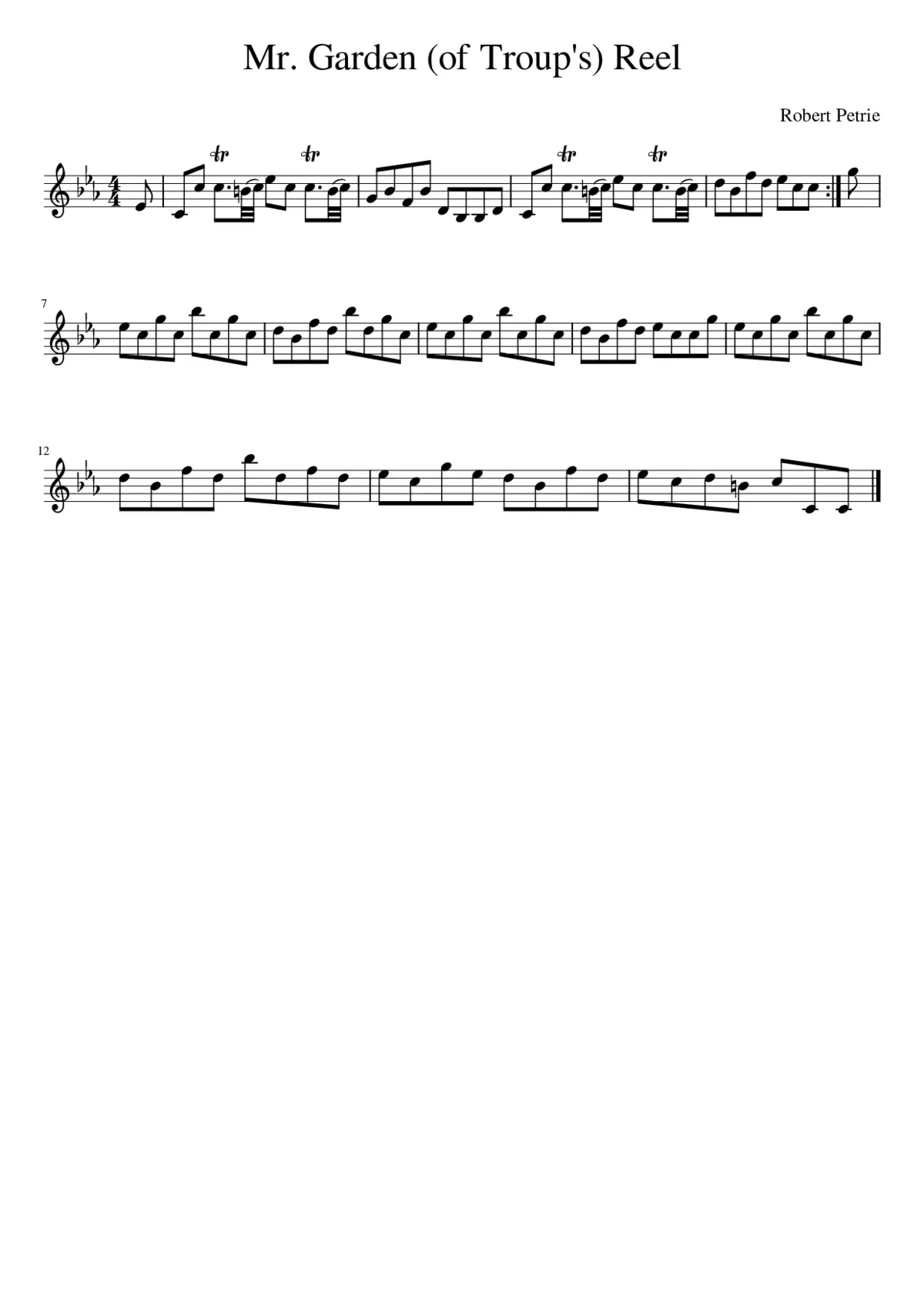 Mr. Garden (of Troup's) Reel - Page 1