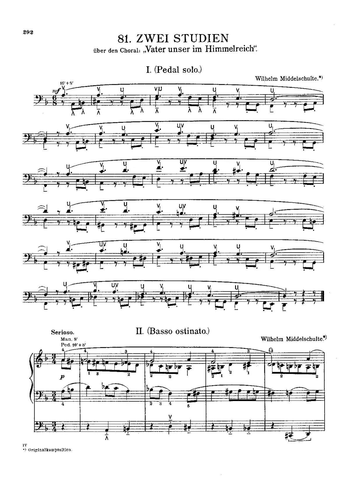 2 Studies on 'Vater unser im Himmelreich' - Page 1