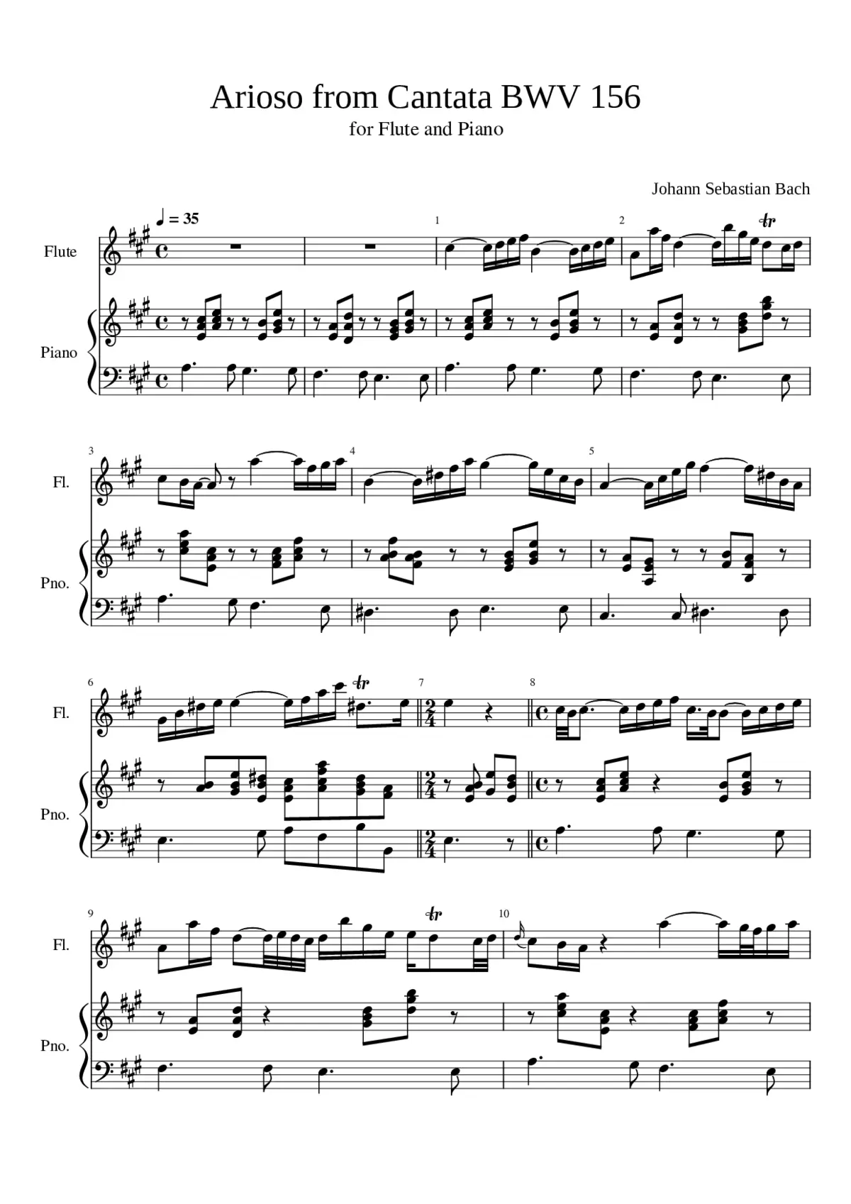 Ich steh mit einem Fuß im Grabe BWV 156 - Page 1