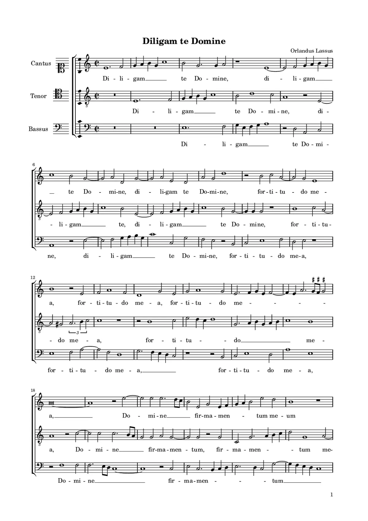 Diligam te Domine a 3 - Page 1