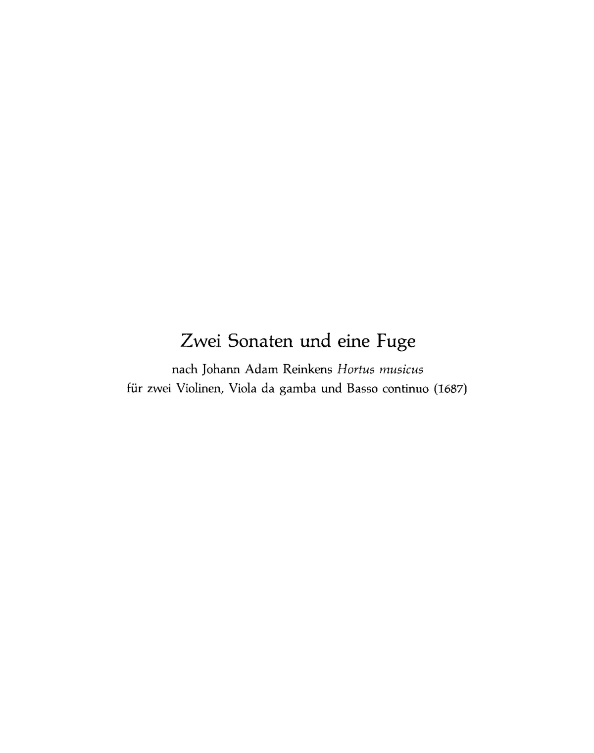 2 Sonaten und eine Fuge - Page 1