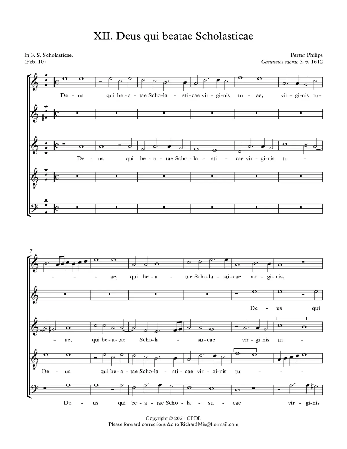 Deus qui beatae Scholasticae - Page 1