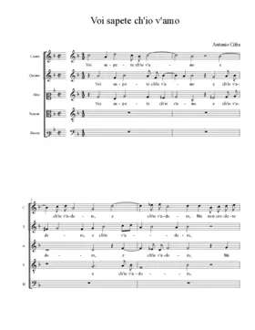 Voi sapete ch'io v'amo