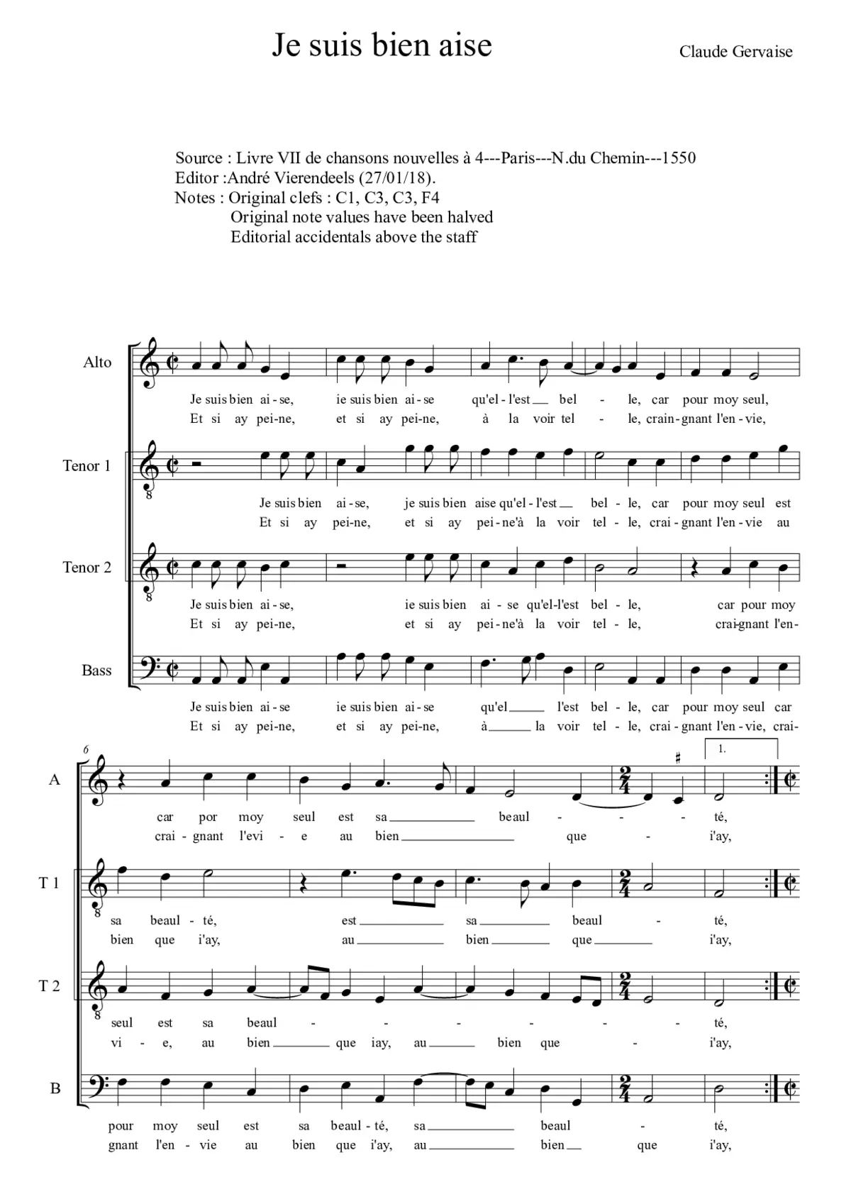 Je suis bien aise - Page 1