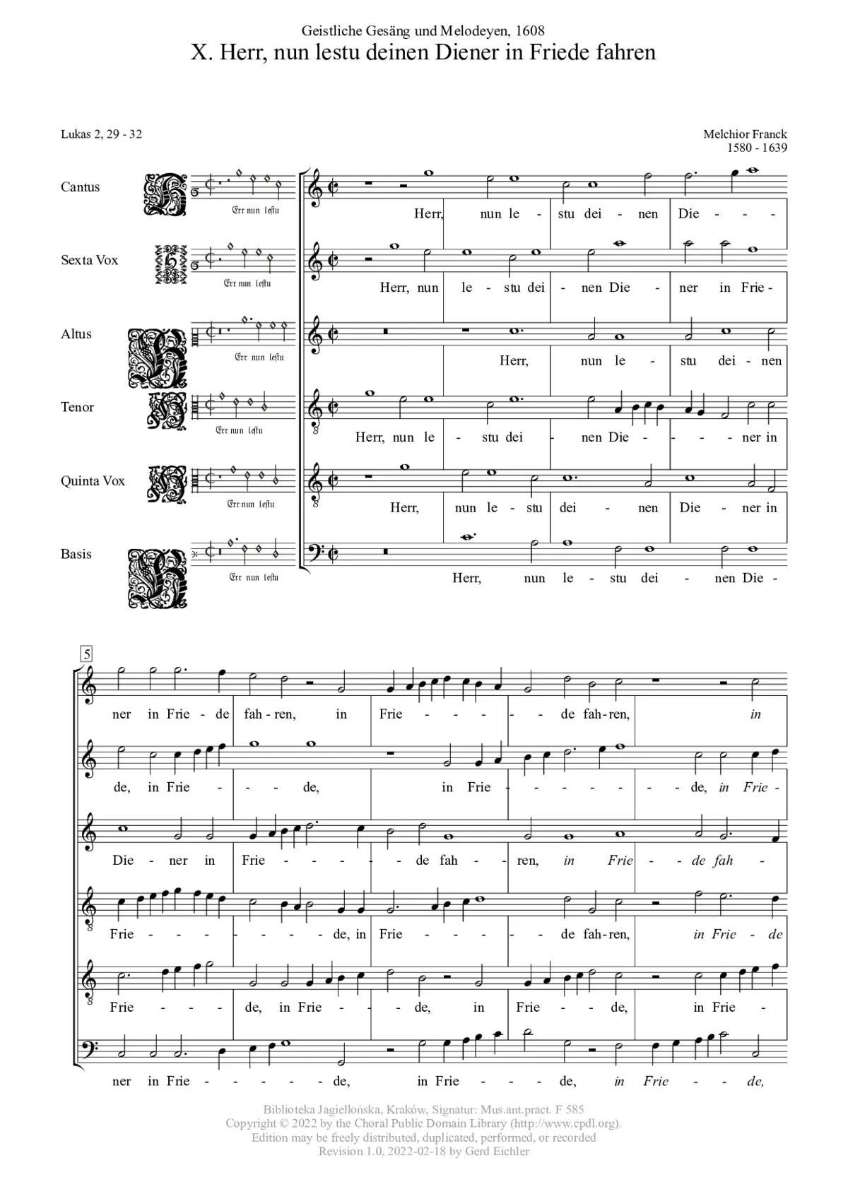 Herr, nun lessestu deinen Diener a 6 - Page 1