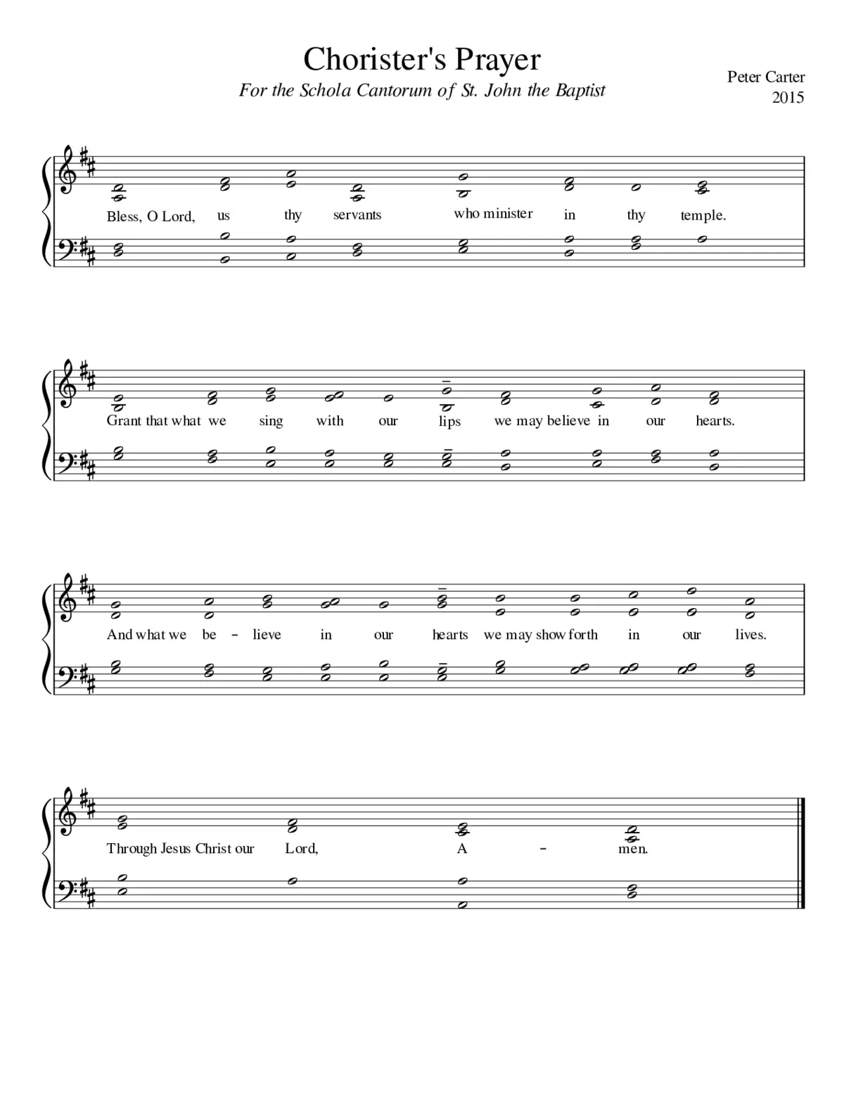 Chorister's Prayer - Page 1
