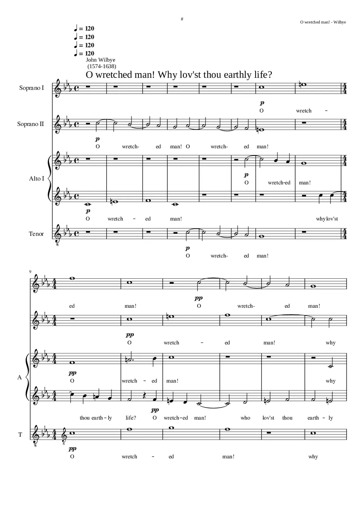 O wretched man! why lov'st thou earthly life - Page 1