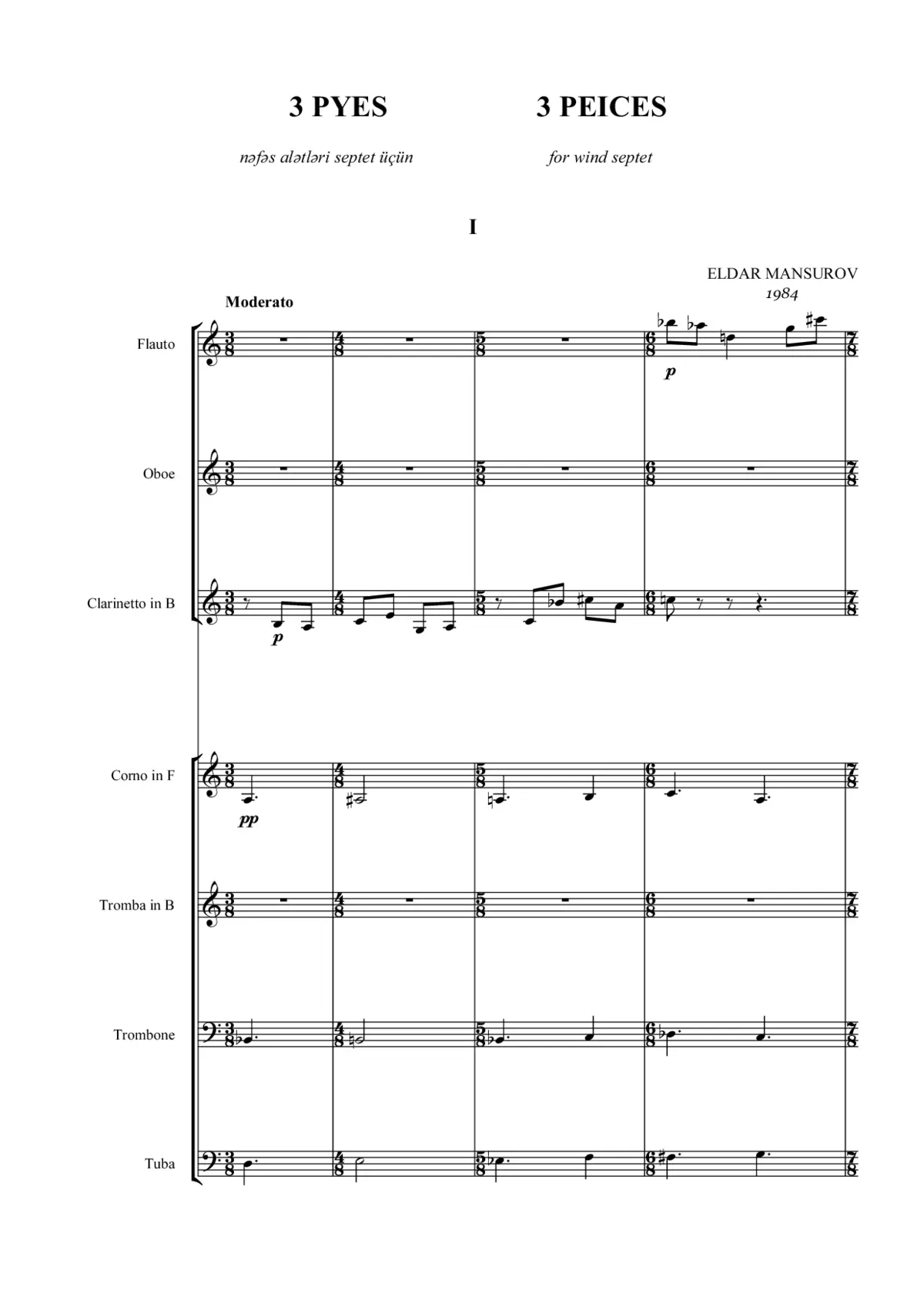 3 Pieces for Wind Septet - Page 1