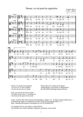 Donna, voi mi paret'un angioletta