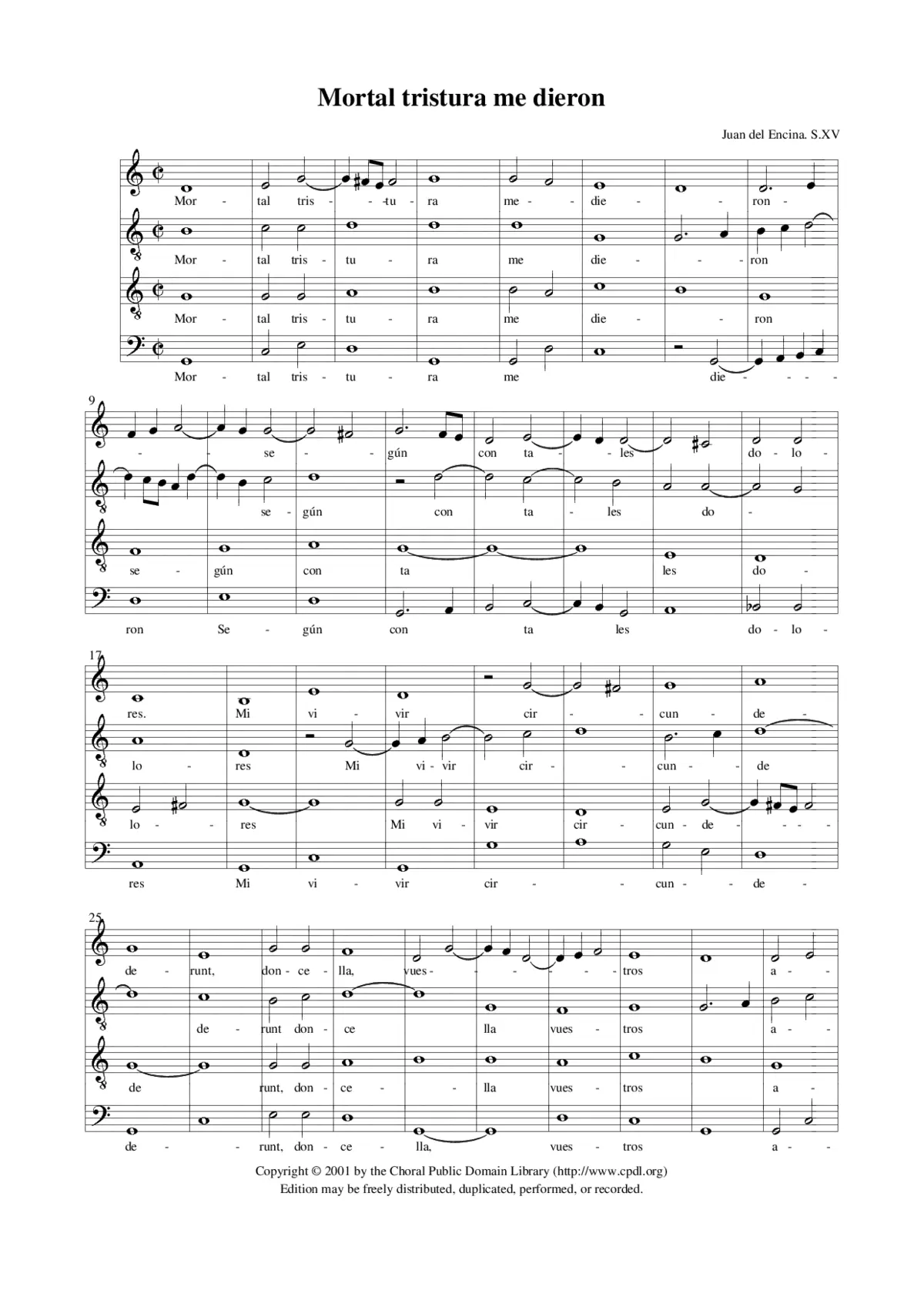 Mortal tristura me dieron - Page 1