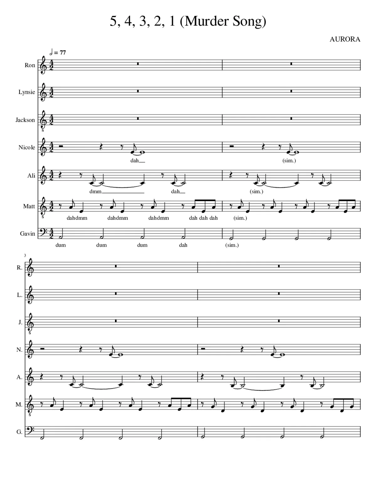 5 4 3 2 1 (Murder Song) - Page 1