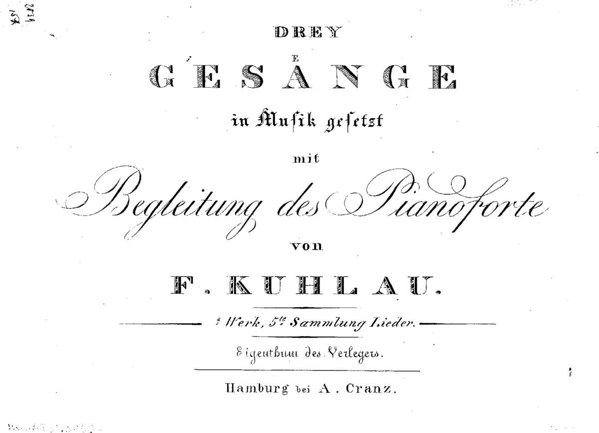 Drey Gesaenge in Musik gesetz mit Begleitung des Pianoforte. - Page 1