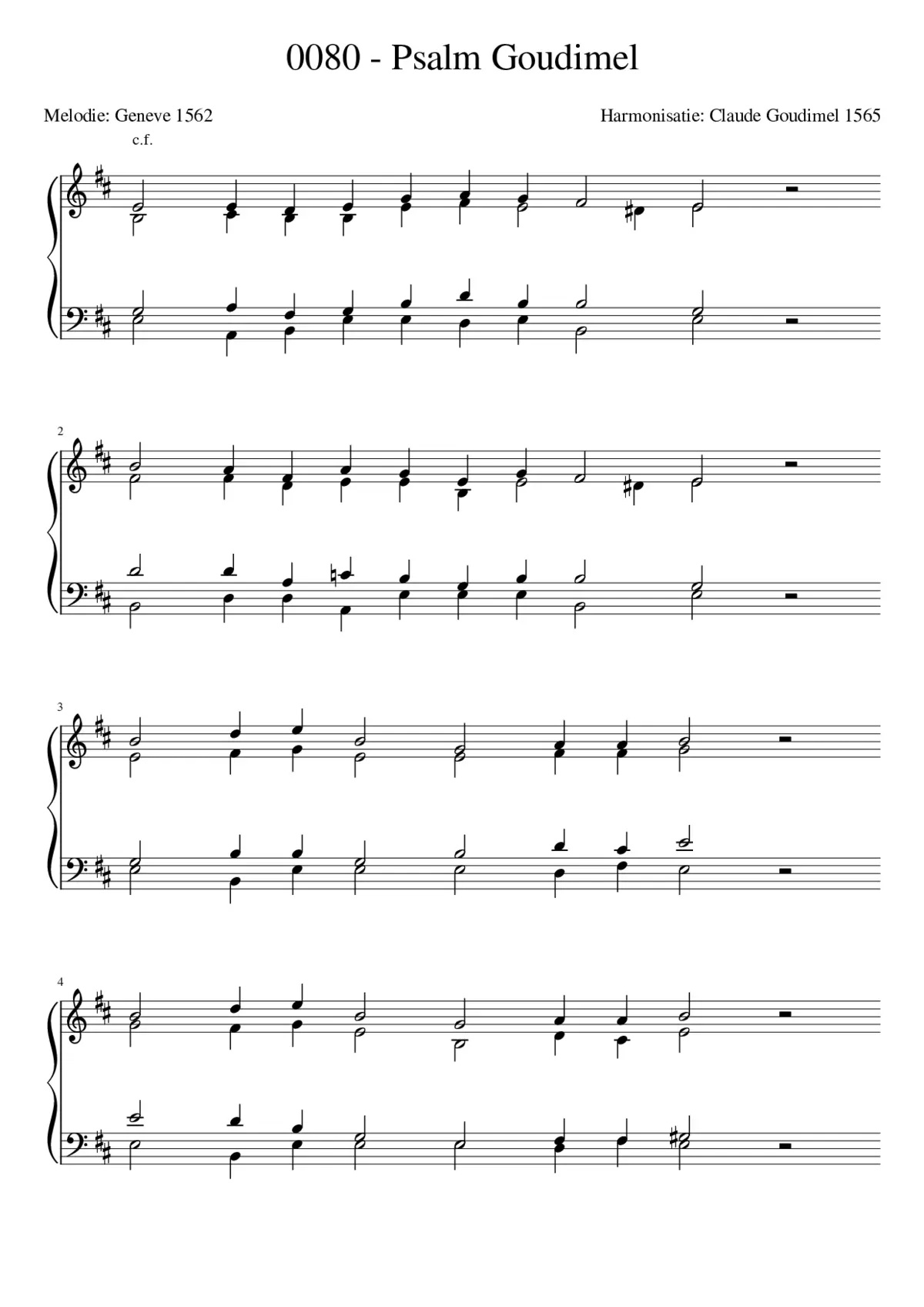 Goudimel Psalms 080 - Page 1