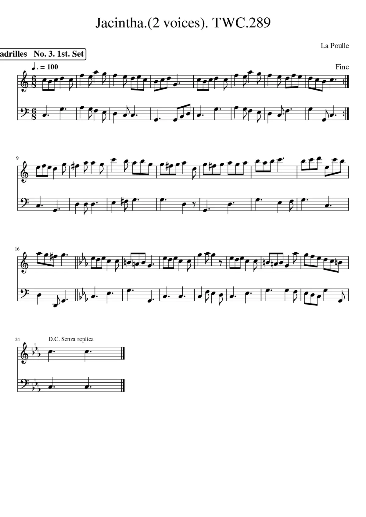 Jacintha.(2 voices). TWC.289 - Page 1