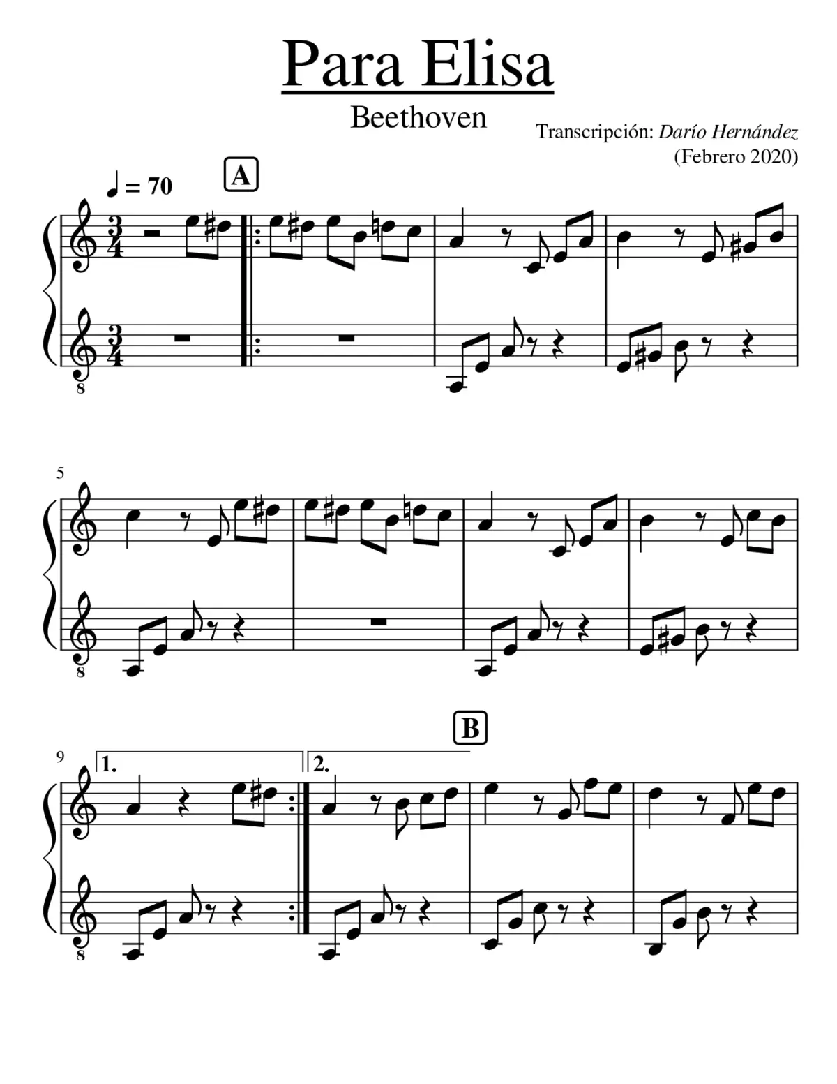 Beethoven - Para Elisa - Page 1