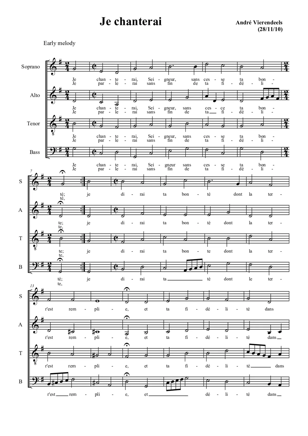 Je chanterai - Page 1