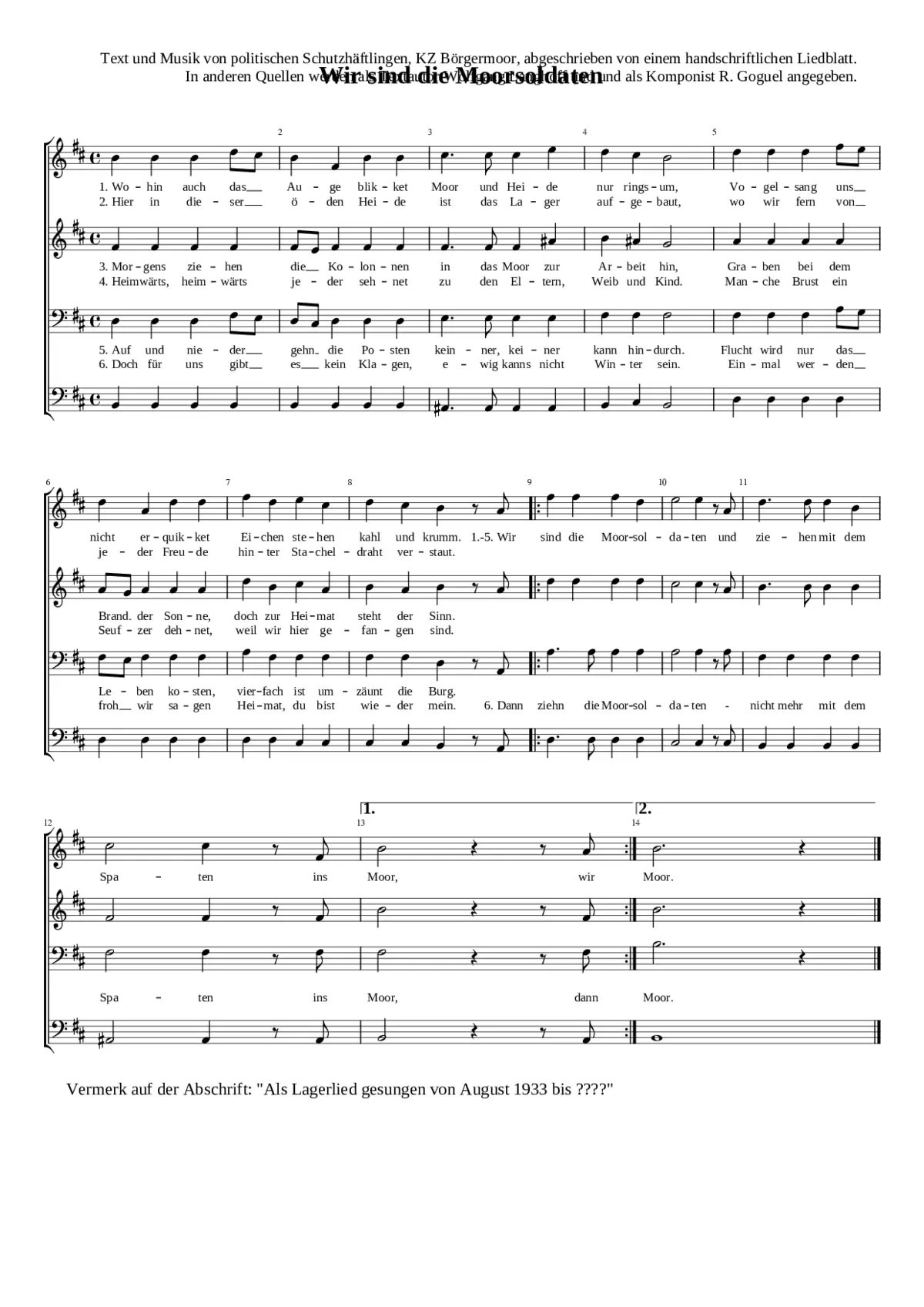 wir sind die moorsoldaten - Page 1