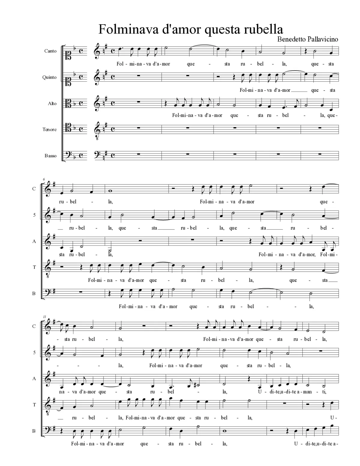Folminava d'amor questa rubella - Page 1