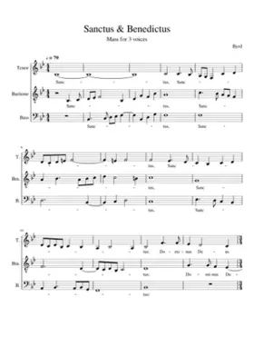 Sanctus & Benedictus Byrd for 3 voices