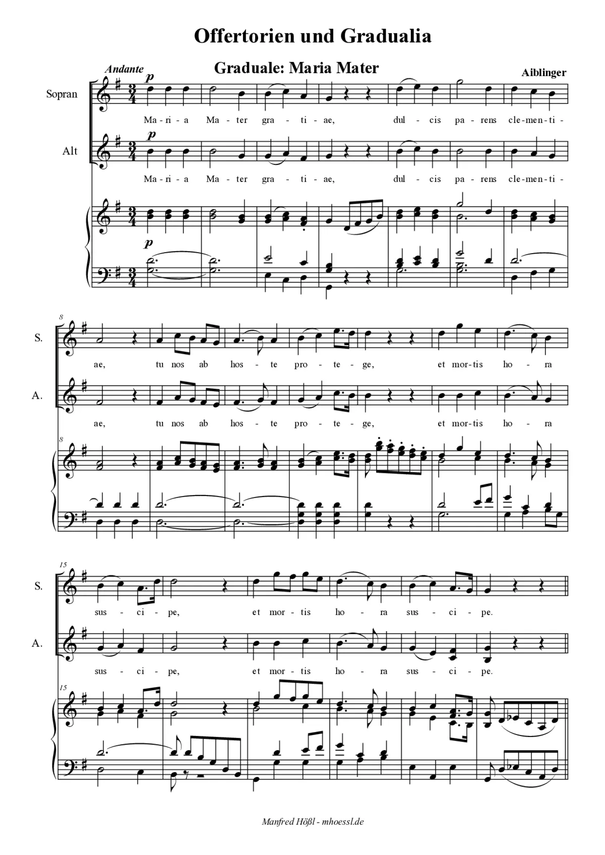 Gradualia und Offertorien für S,A und Orgel - Page 1