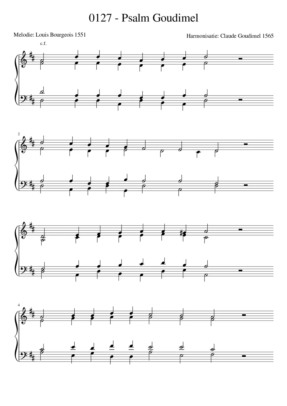 Goudimel Psalms 127 - Page 1