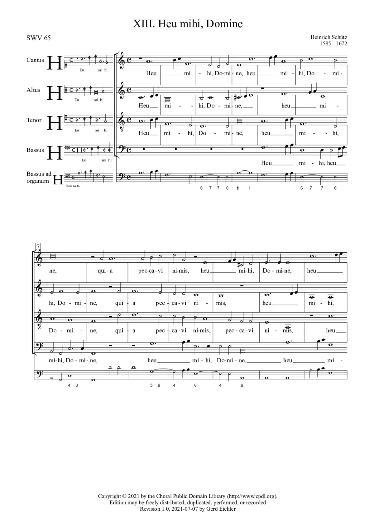 Heu mihi, Domine, SWV 65 - Page 1