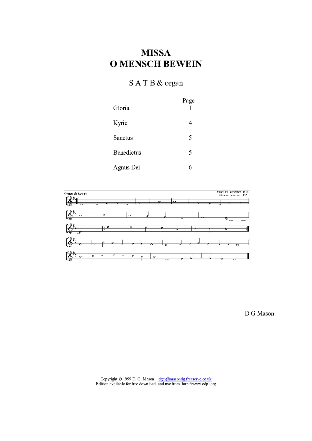 Missa O Mensch Bewein - Page 1