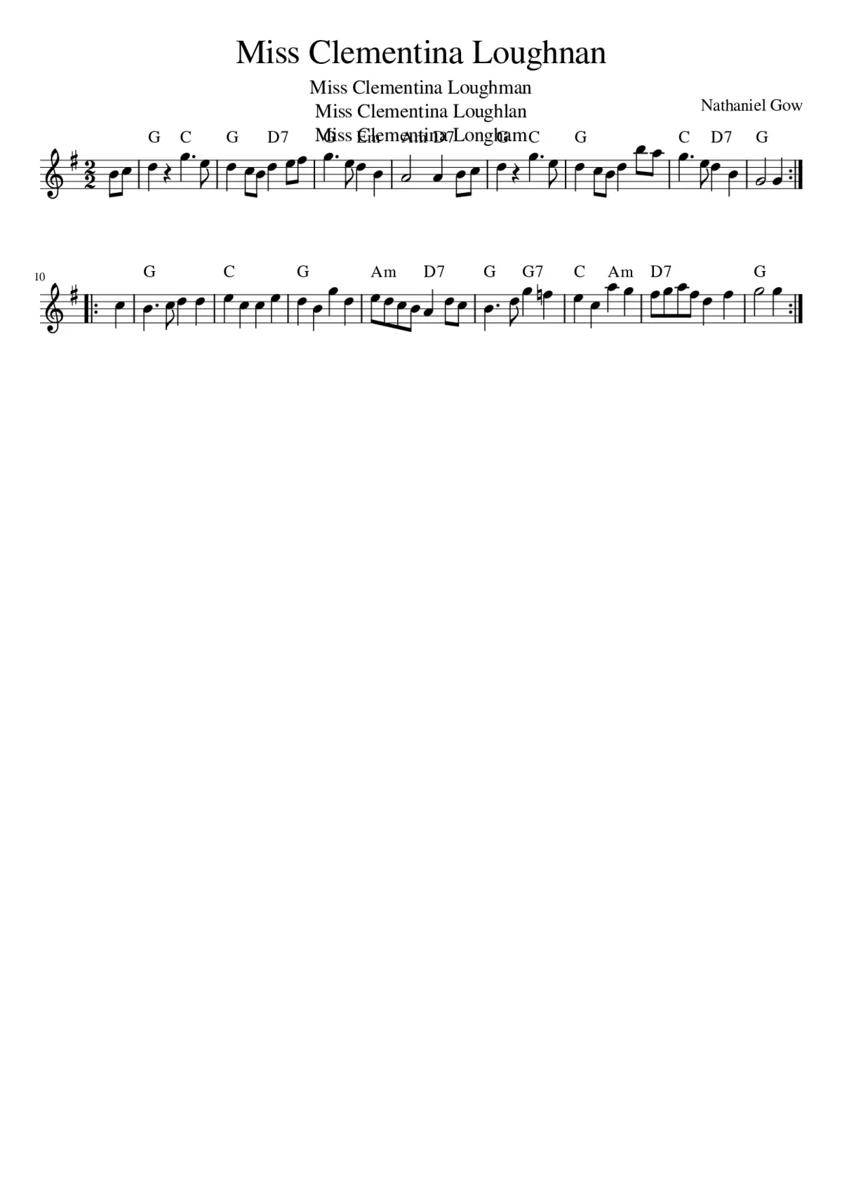 Miss Clementina Loughnan - Page 1