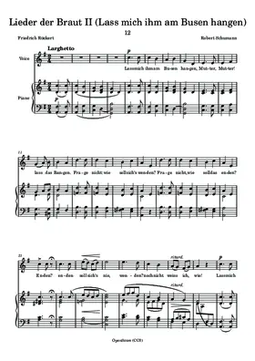Lieder der Braut II (Lass mich ihm am Busen hangen)
