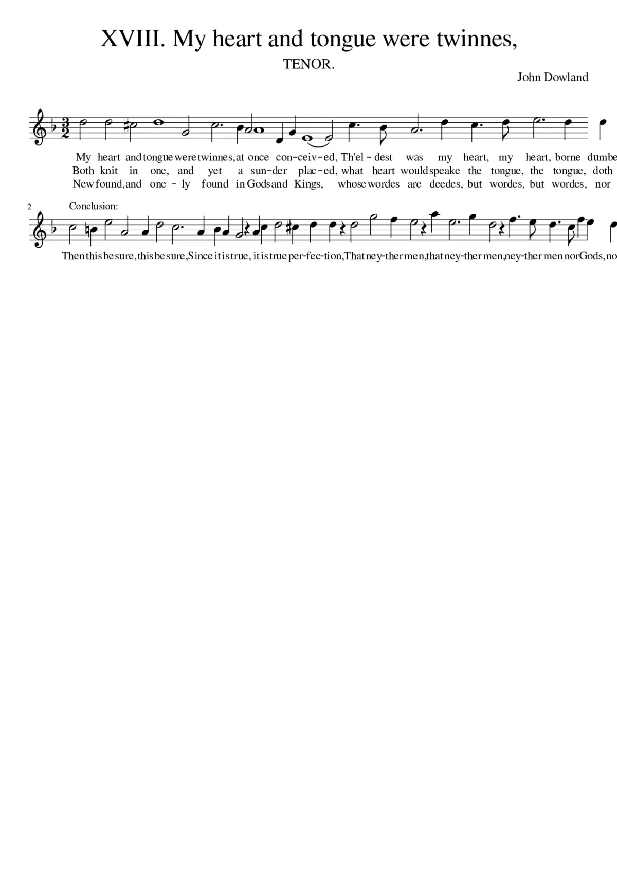 XVIII. My heart and tongue were twinnes - Page 1