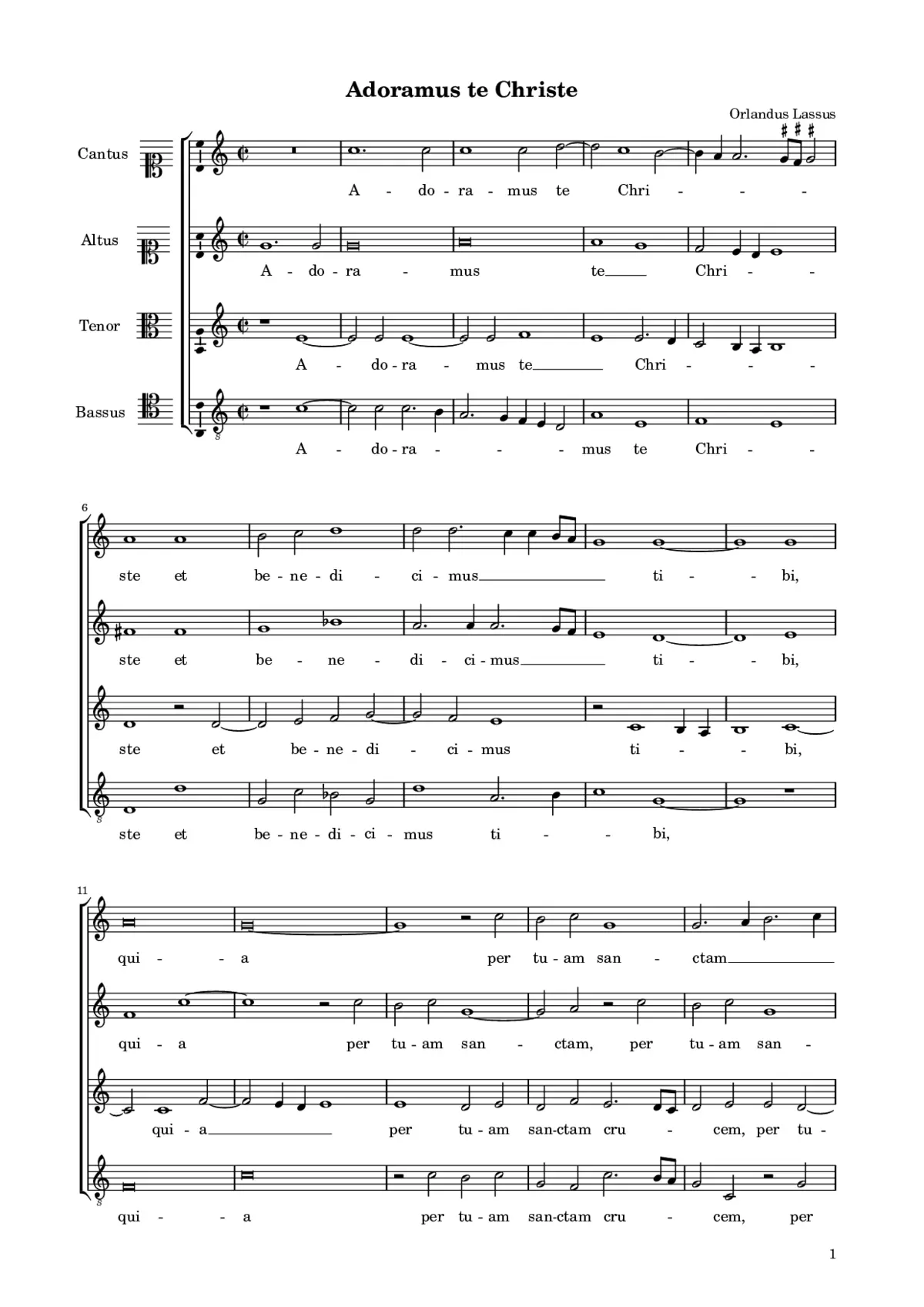 Adoramus te, Christe a 4 - Page 1