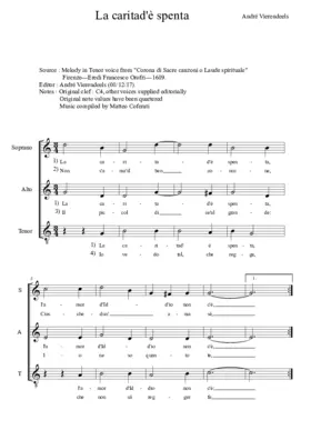 La caritad' è spenta