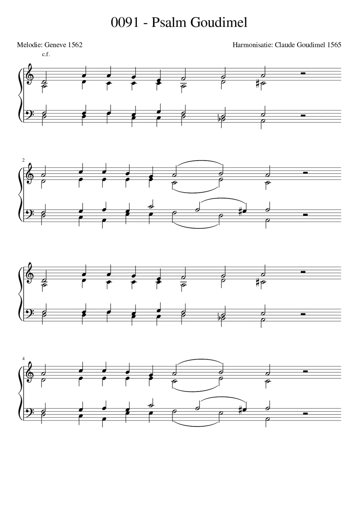 Goudimel Psalms 091 - Page 1