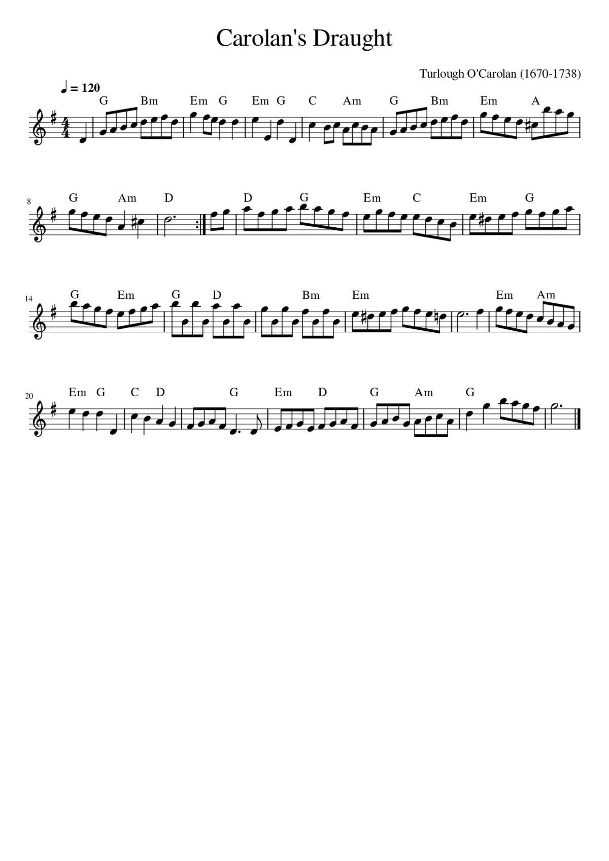 Carolan's Draught - Page 1