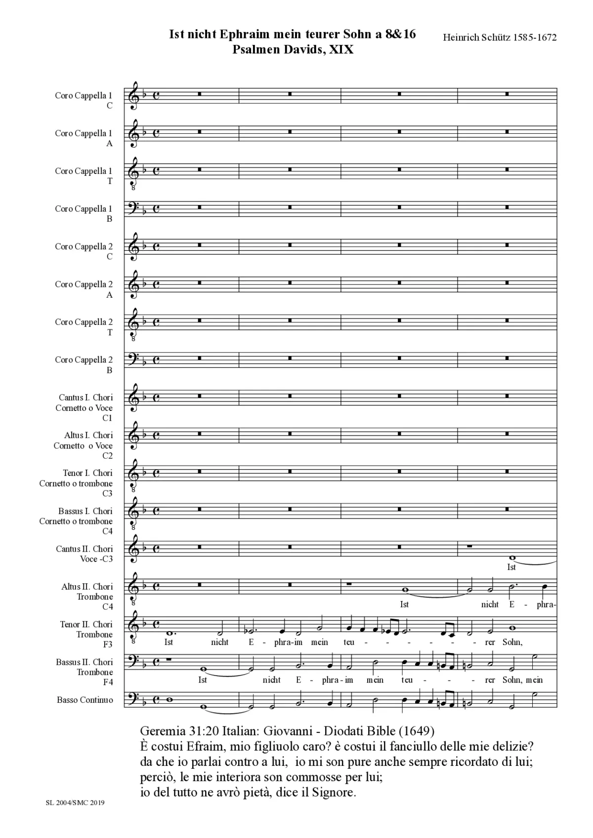 Ist nicht Ephraim mein teurer Sohn (Moteto), SWV 40 - Page 1