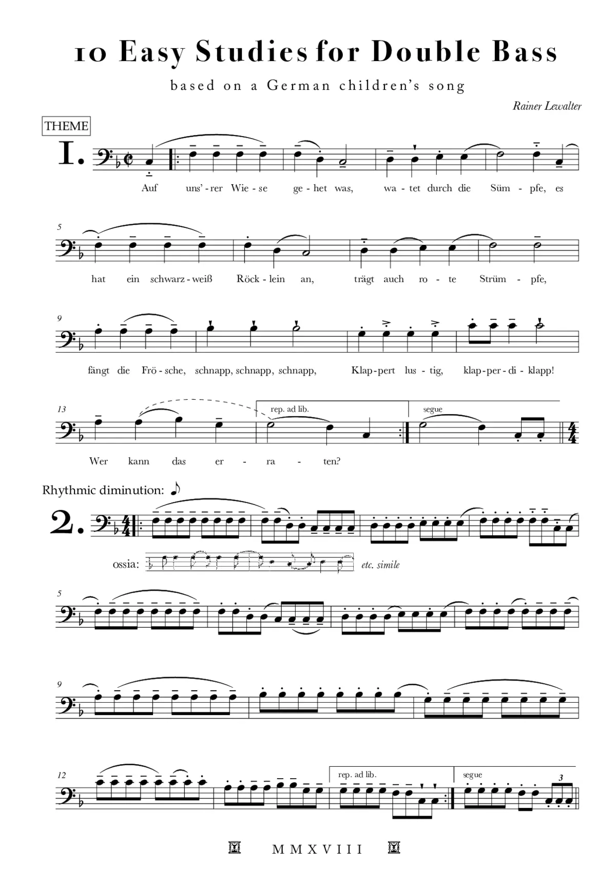 10 Easy Studies for Double Bass - Page 1