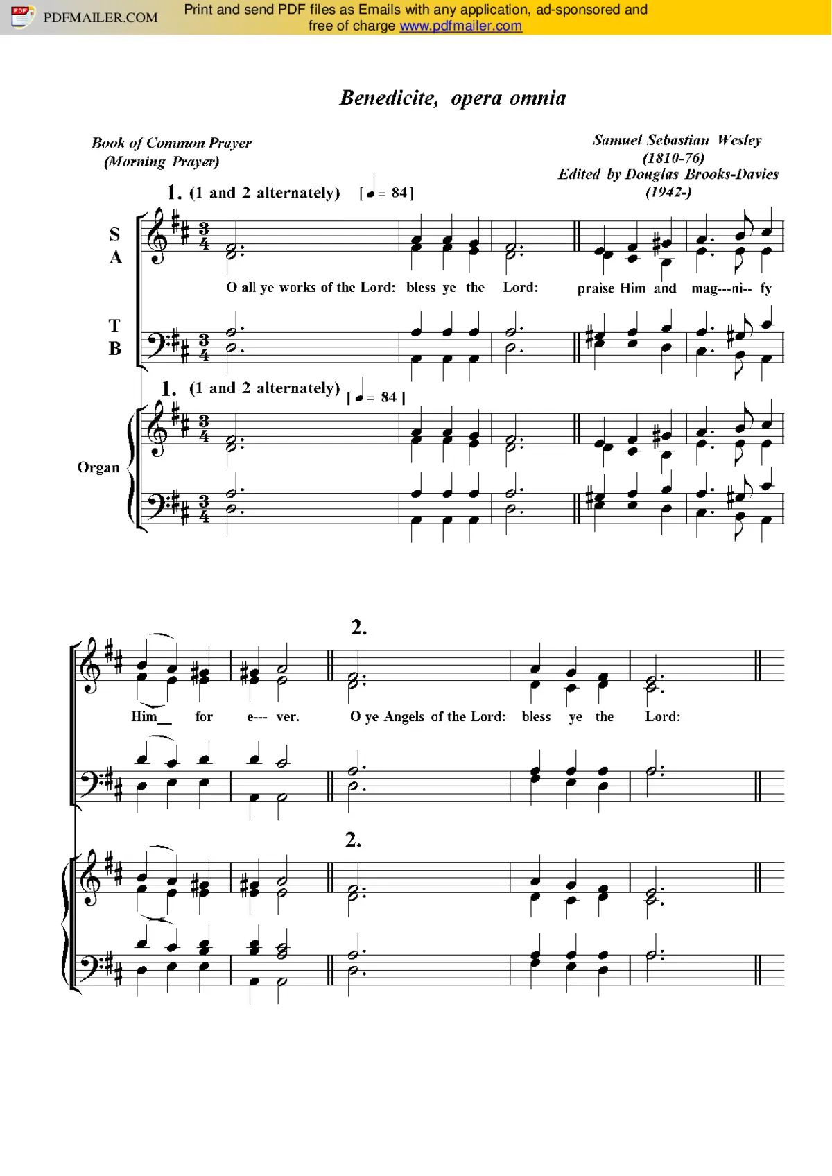Benedicite in G - Page 1