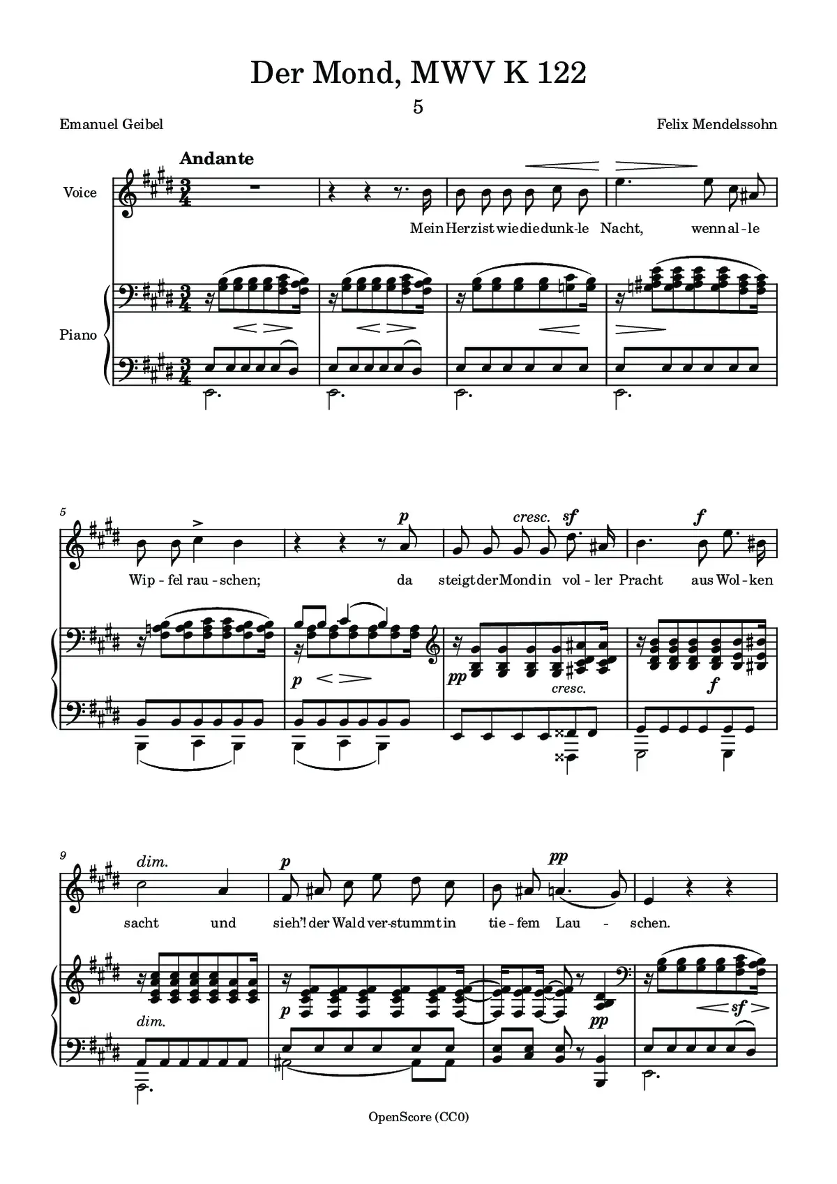 Der Mond, MWV K 122 - Page 1