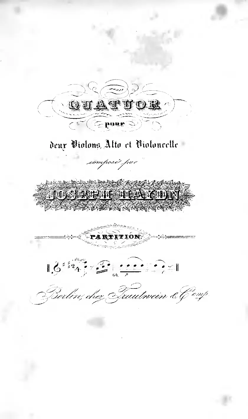 String Quartet in A major - Page 1