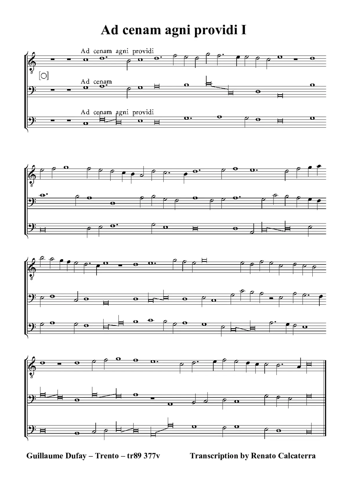Ad cenam agni providi (I-II) - Page 1
