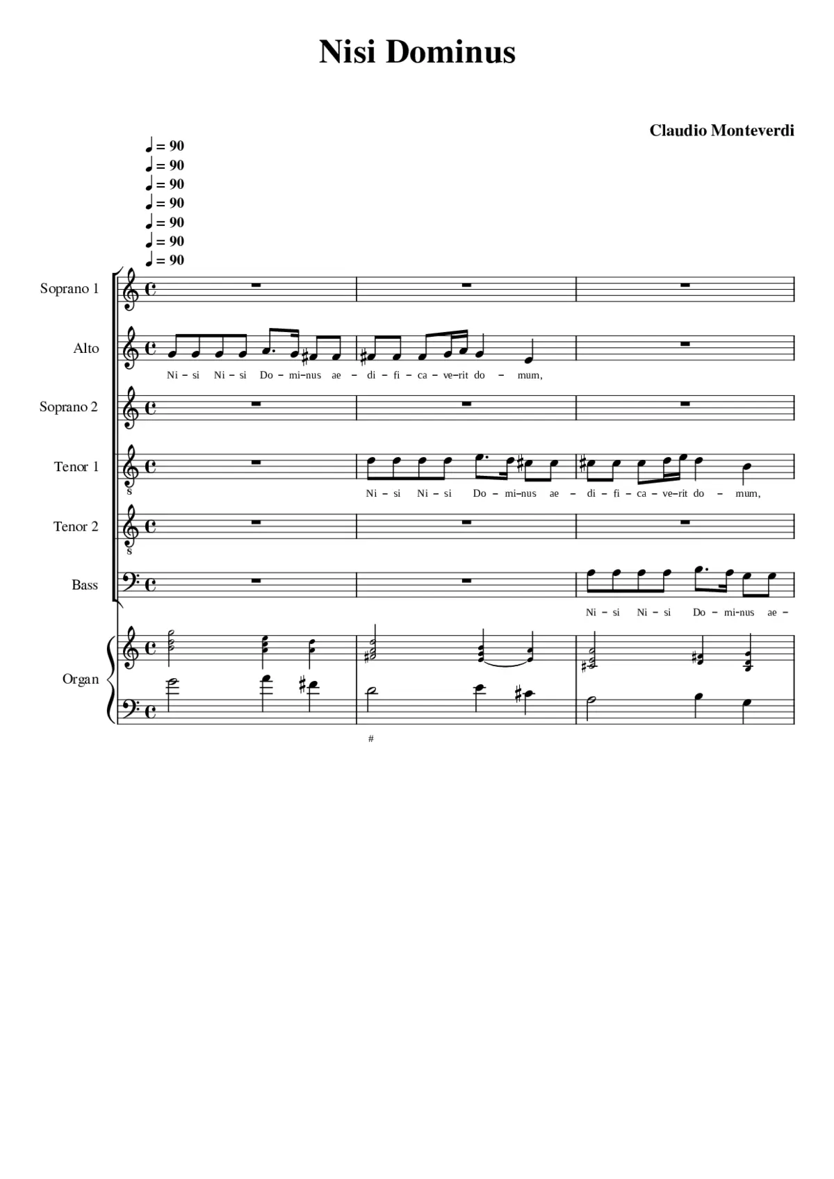 Nisi Dominus (a 6 vv) - Page 1
