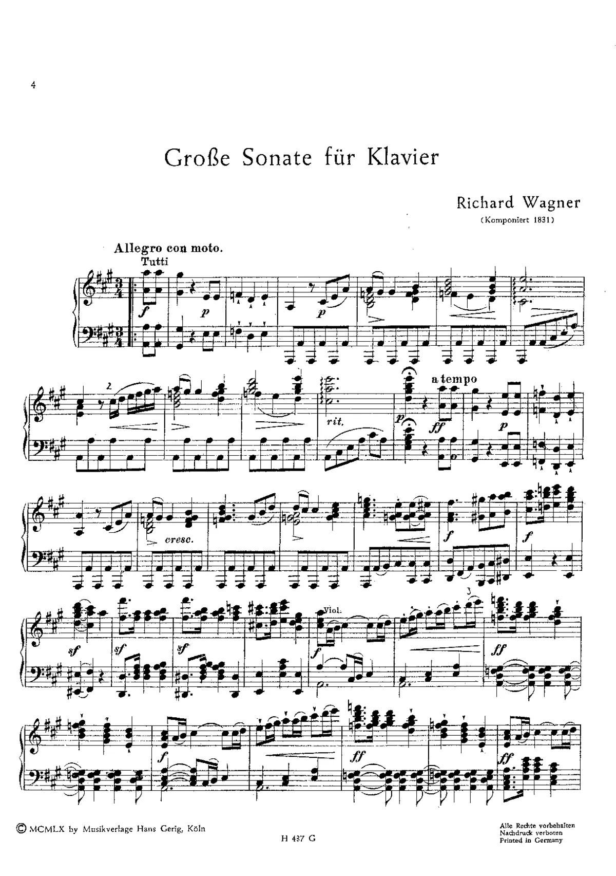 Grosse Sonate fuer Klavier - Page 1