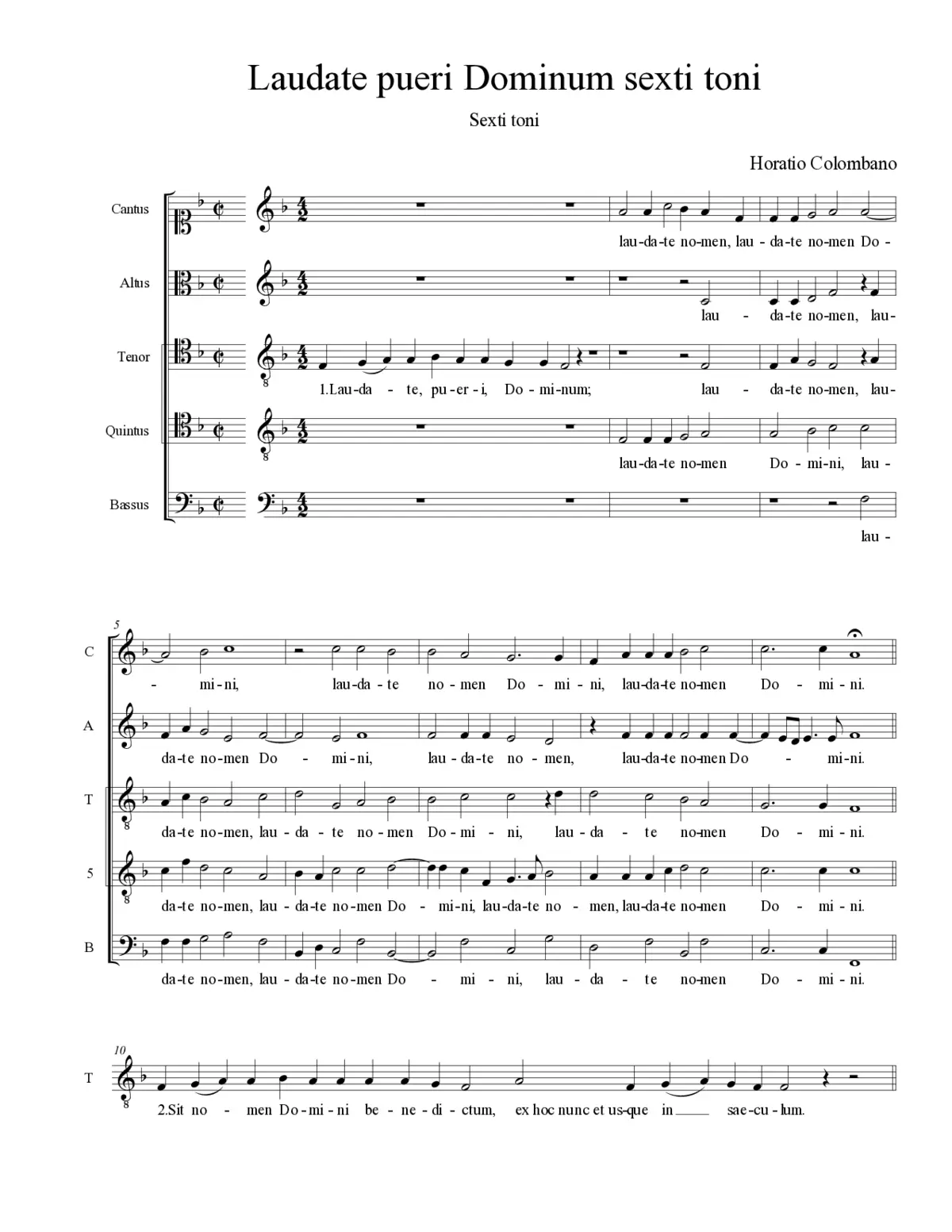Laudate pueri Dominum sexti toni - Page 1