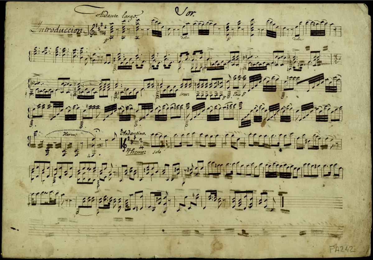 Introduction, theme, 5 variations in A major - Page 1