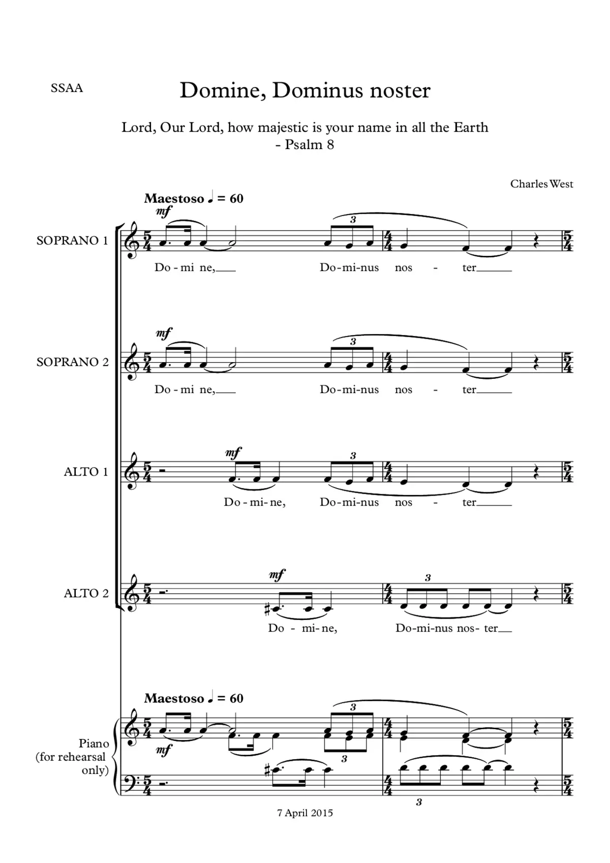 Domine, Dominus noster - Page 1