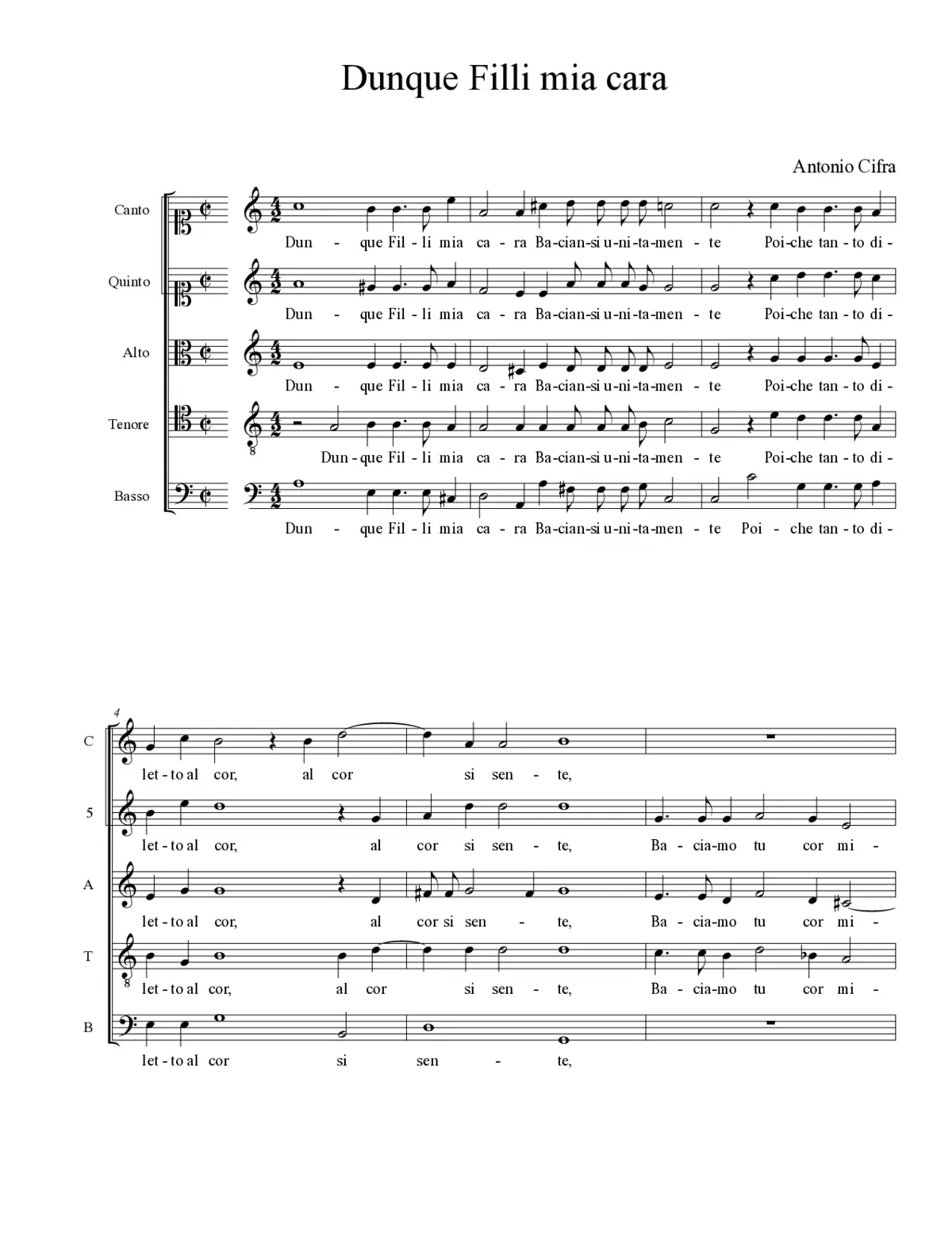 Dunque Filli mia cara - Page 1