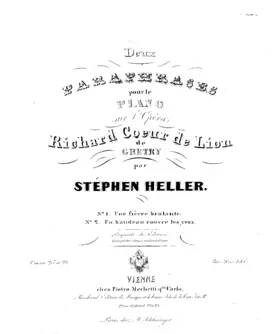 Deux Paraphrases sur l'Opéra 'Richard Cœur de Lion' de Grétry