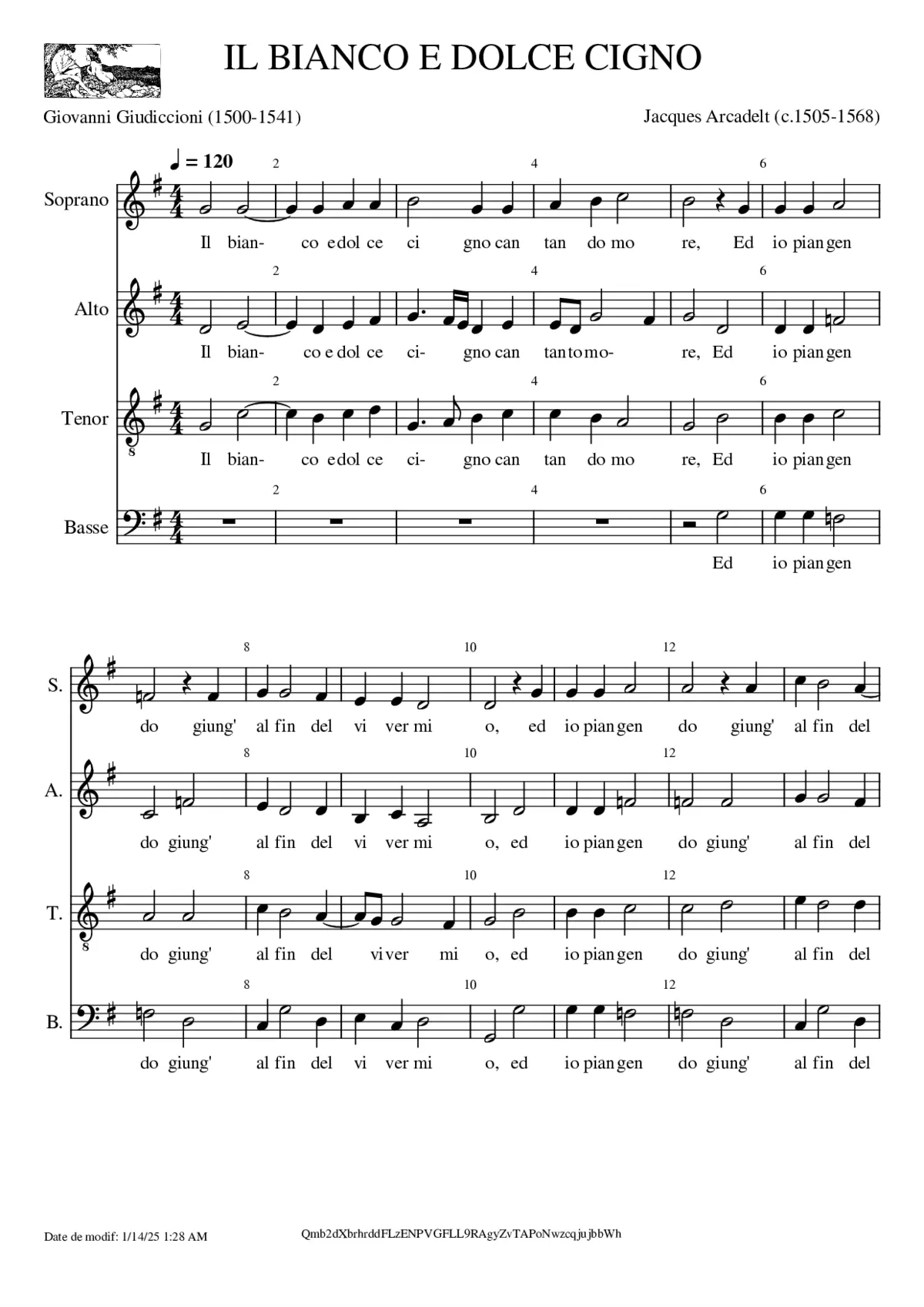 Il bianco e dolce cigno - Page 1