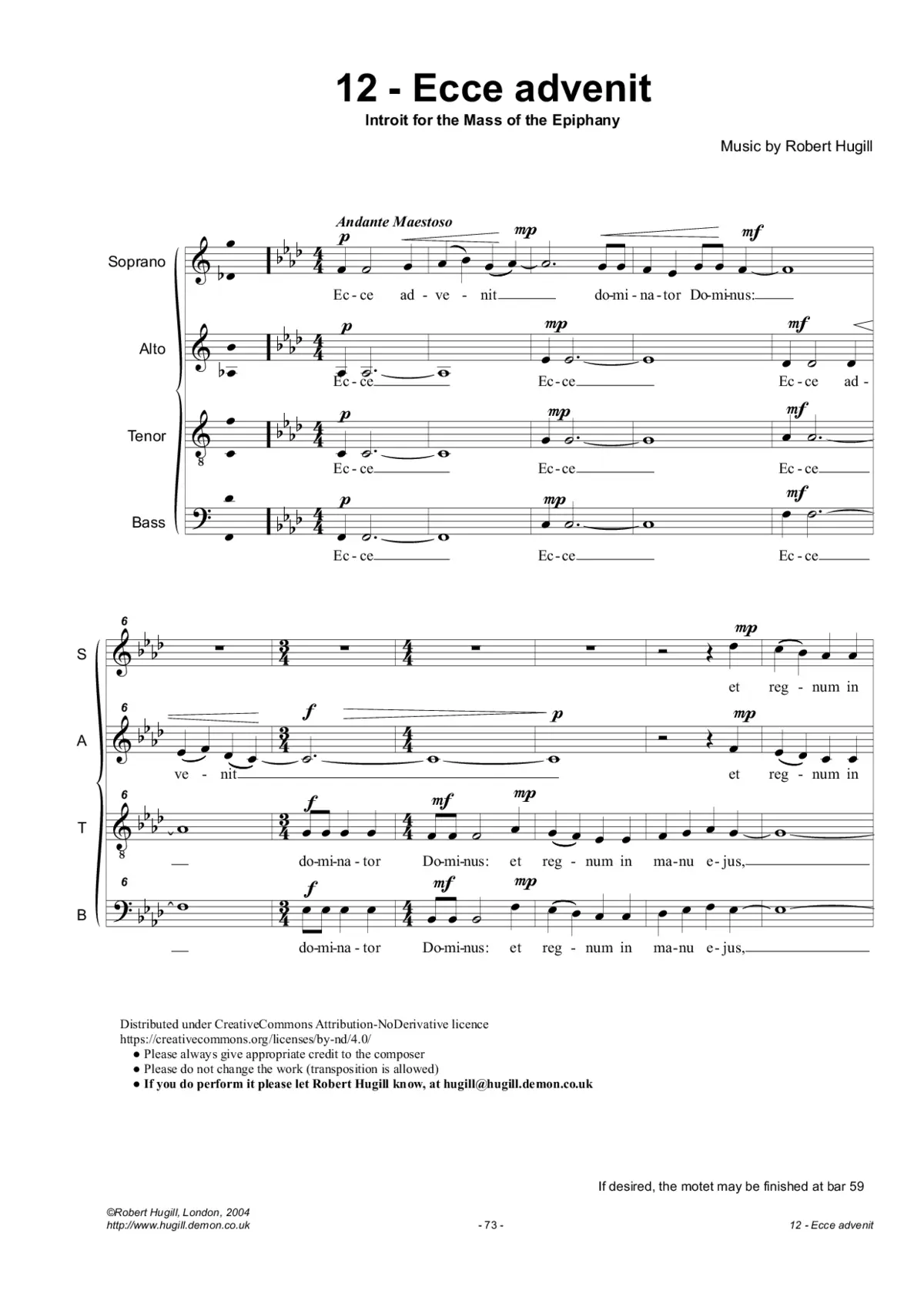 Ecce advenit dominatur Dominus - Page 1