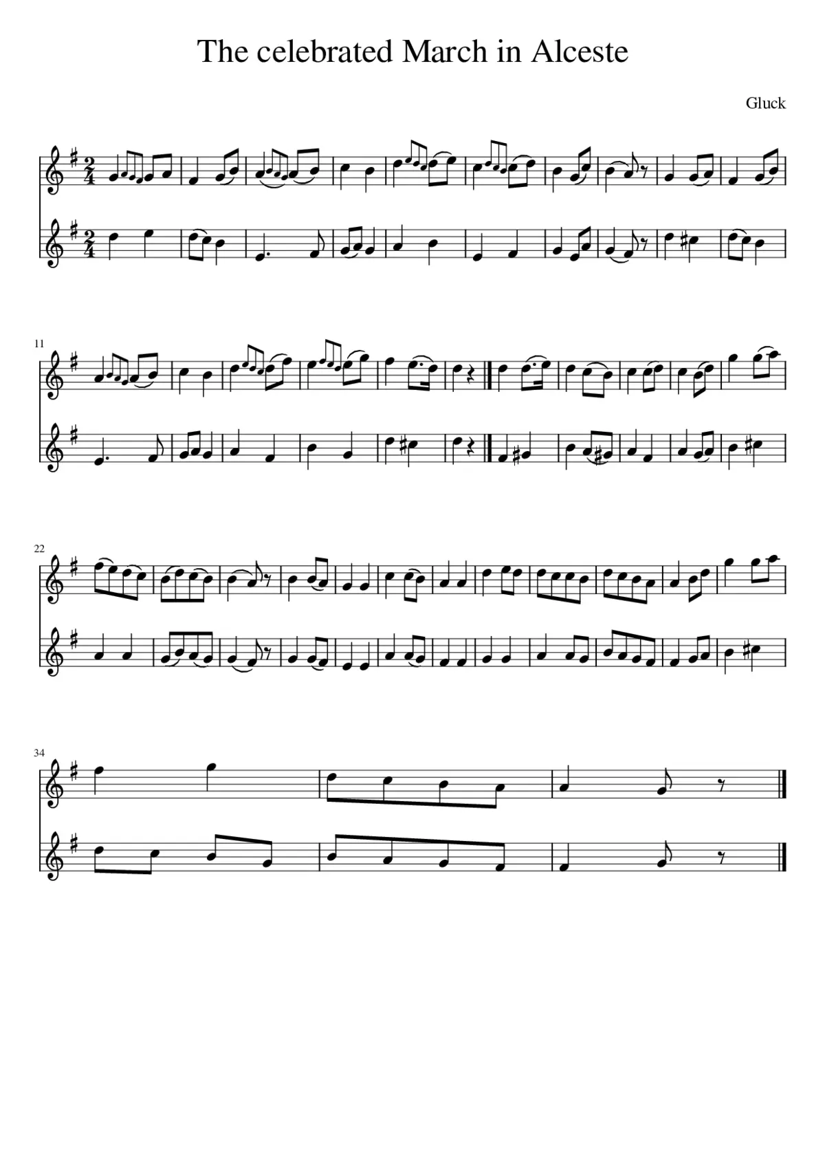 The celebrated March in Alceste - Page 1